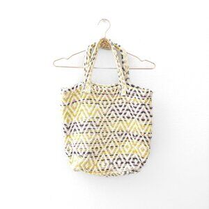 Mossimo Geometric Pattern Multi-Color Woven Tote Bag
